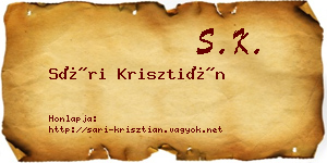 Sári Krisztián névjegykártya